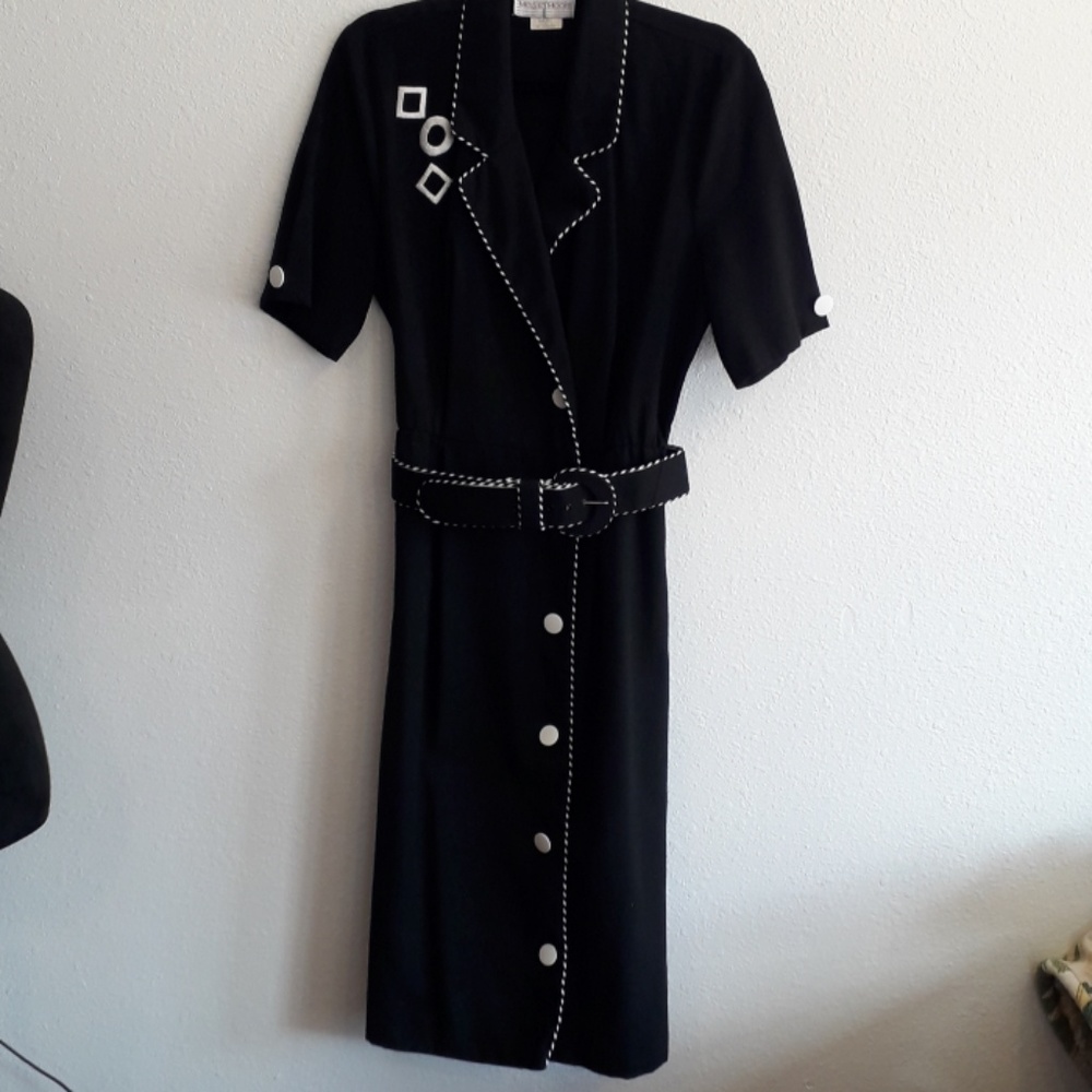 True Vintage 80's Megan Moore Retro Dress - Picture 2 of 9